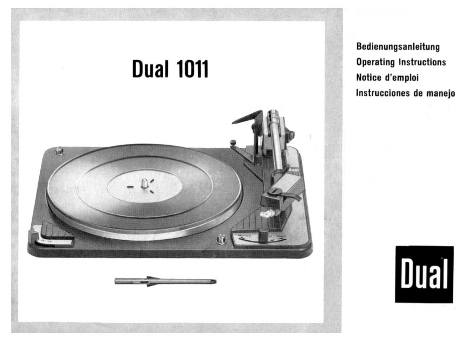 Dual 1011 Owners manual