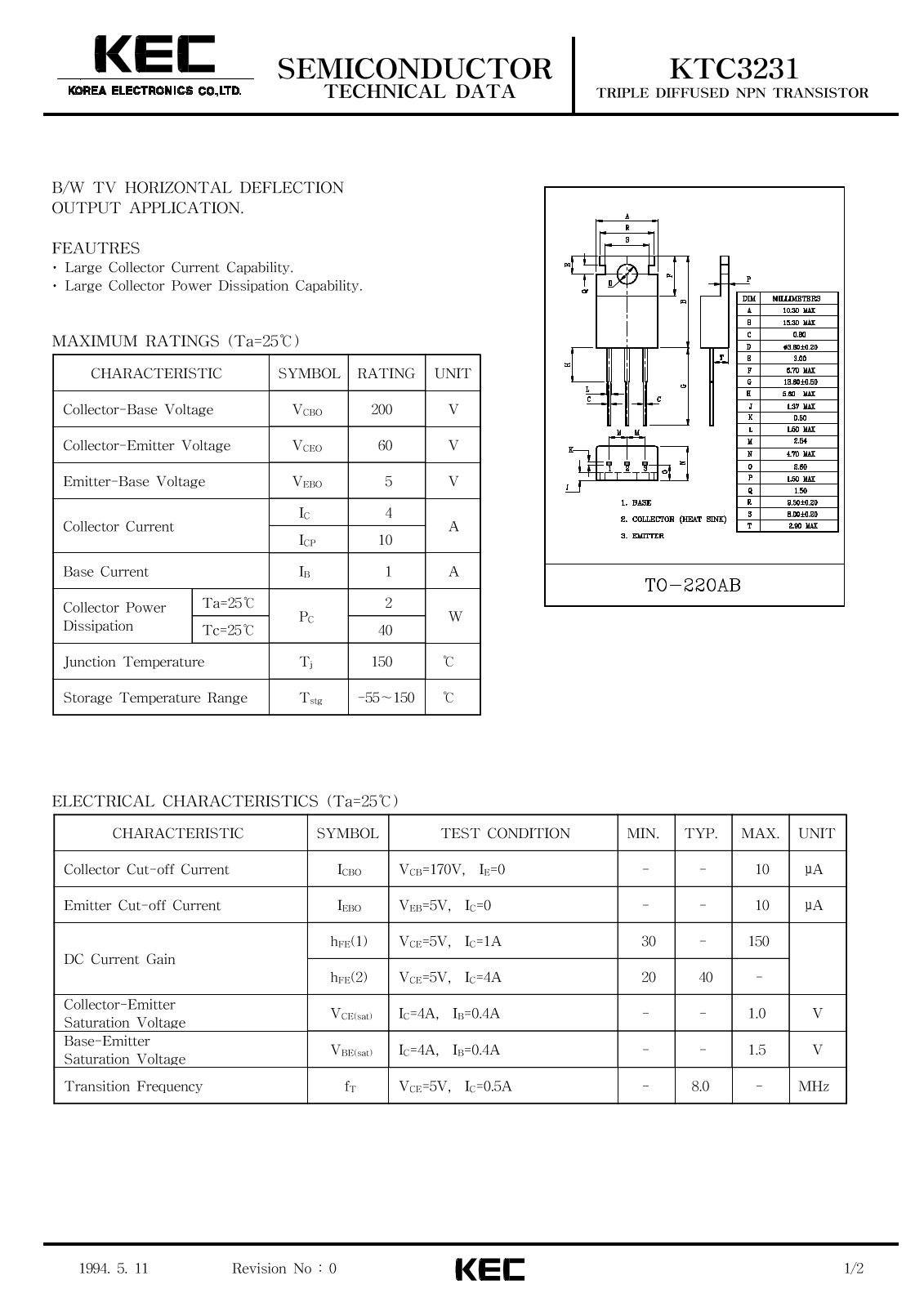 KEC KTC3231 Datasheet