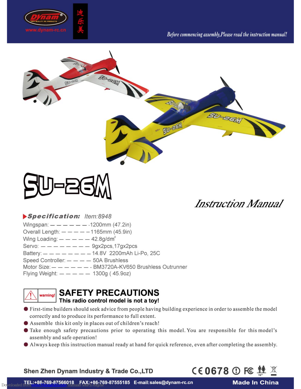 Dynam SU-26M Instruction Manual