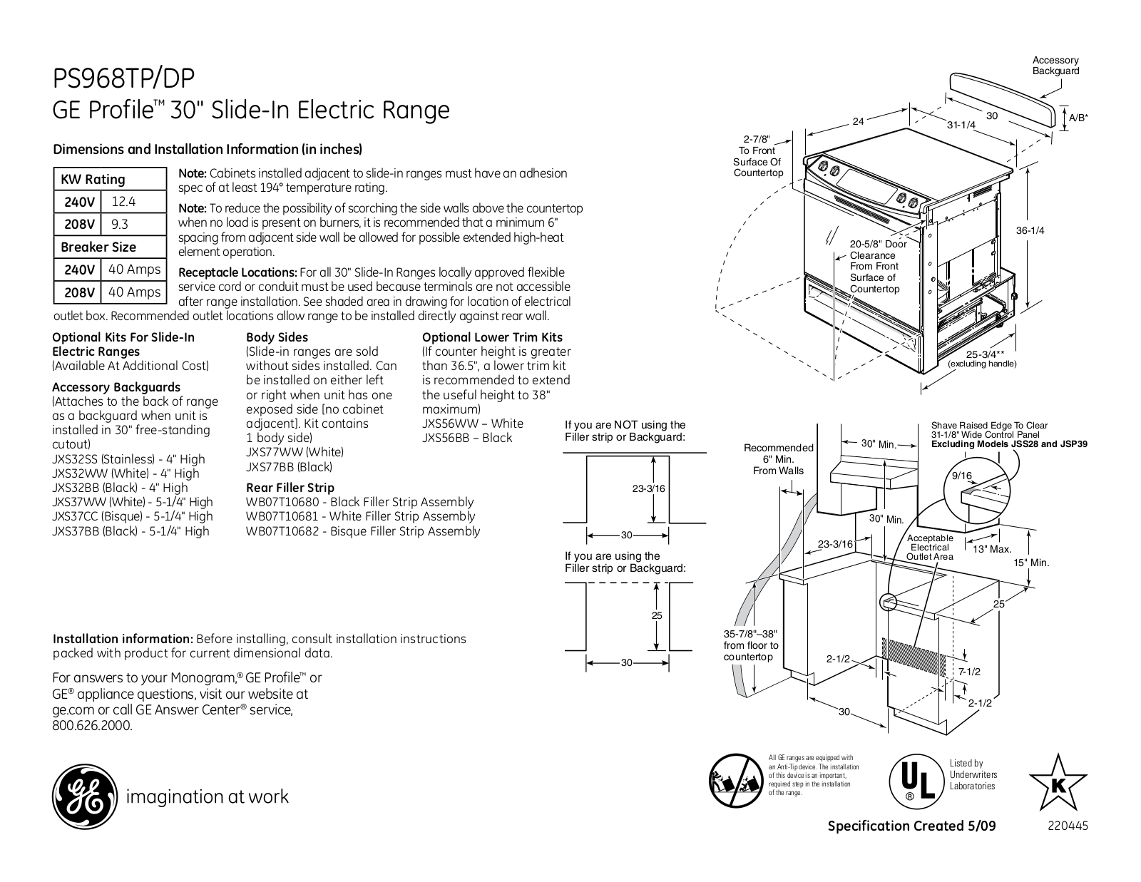 General Electric PS968DPBB User Manual