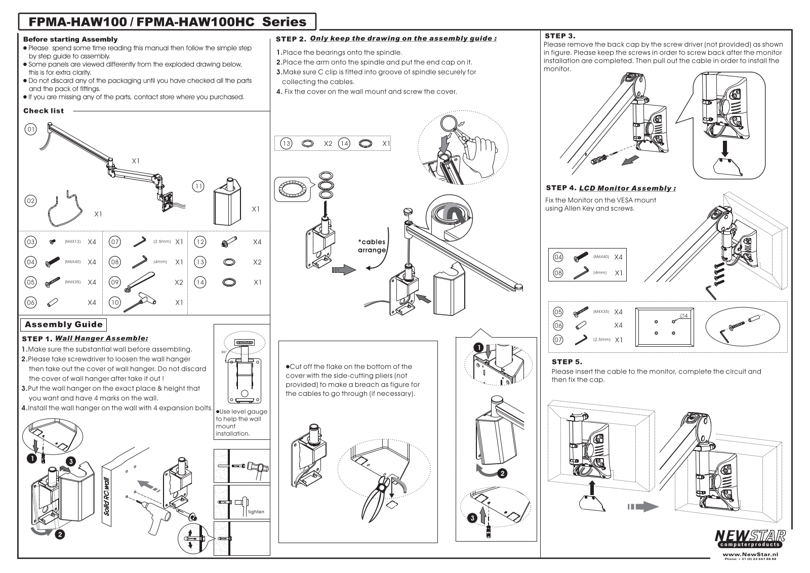 NEWSTAR FPMA-HAW100HC User guide