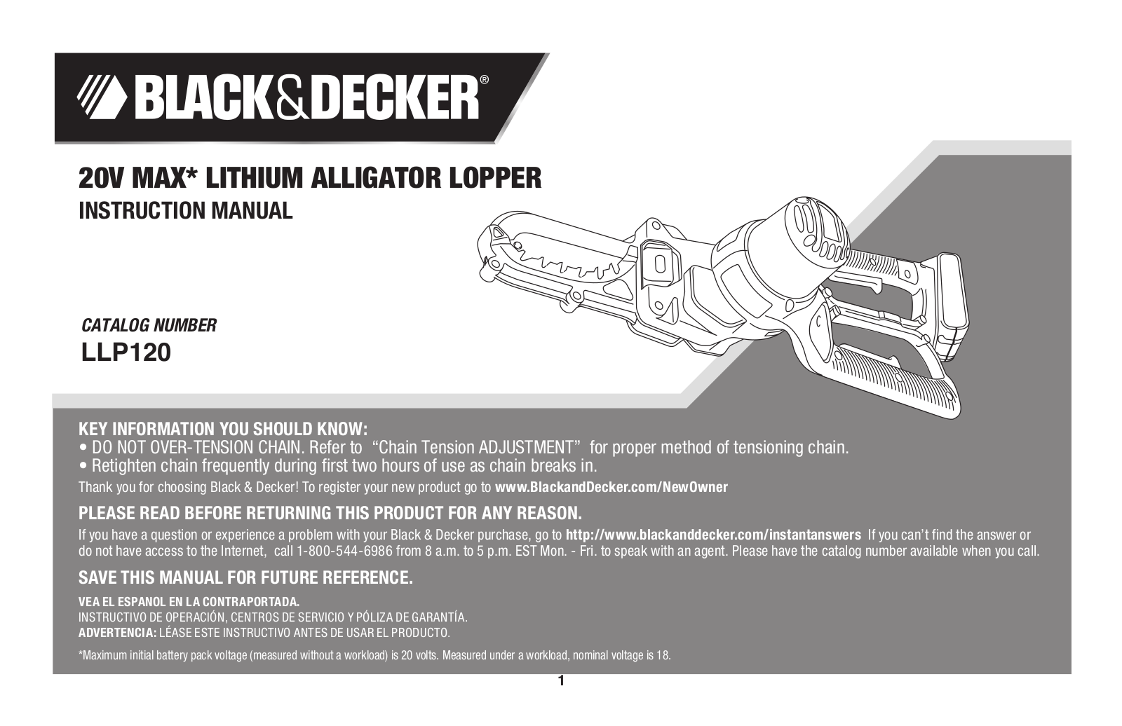 Black & Decker LLP120 User Manual