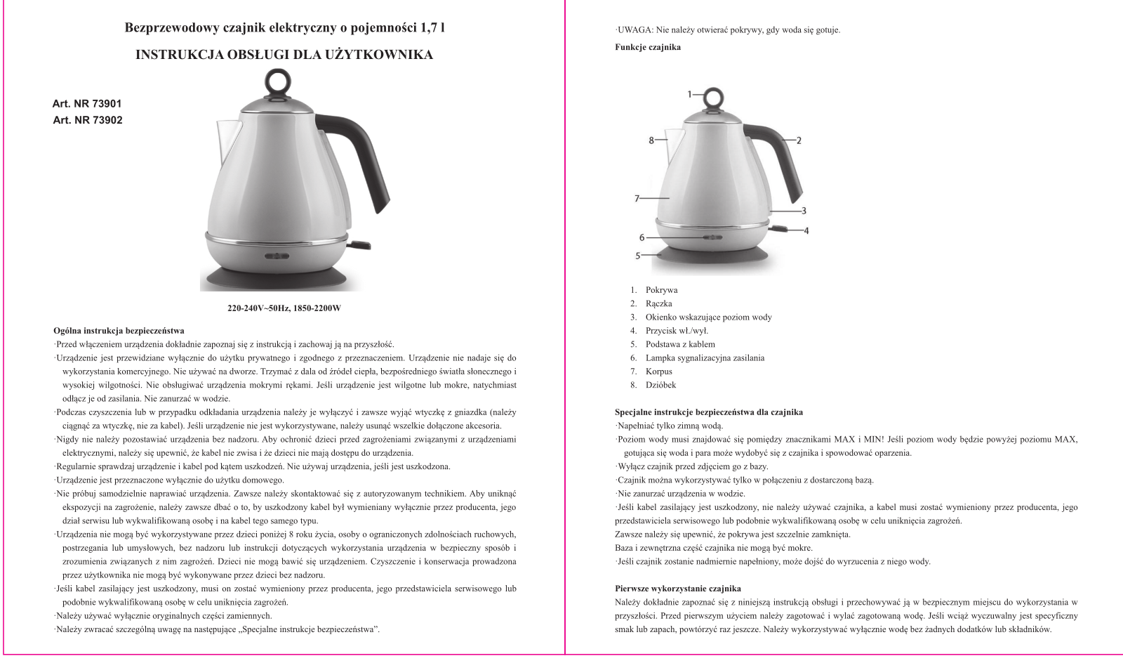 HUSLA 73901, 73902 User guide - ManualMachine.com