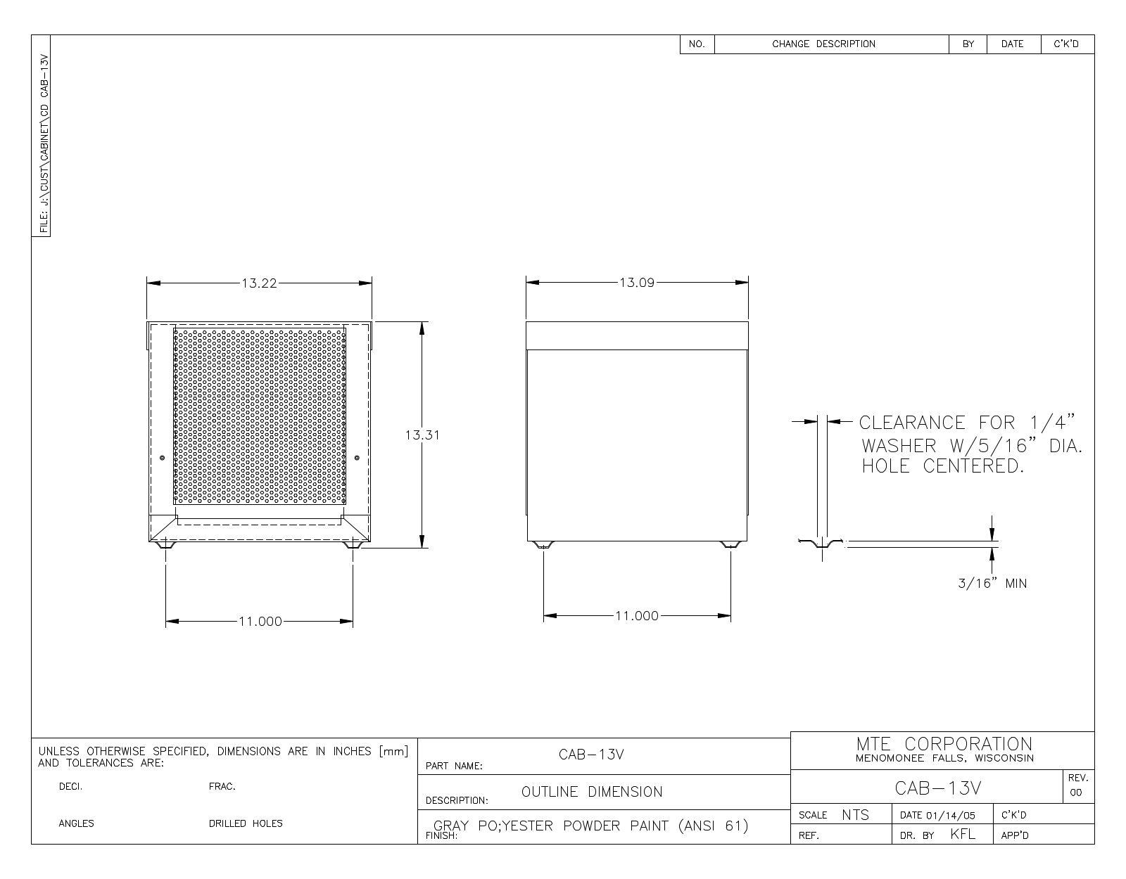 MTE CAB-13V CAD Drawings