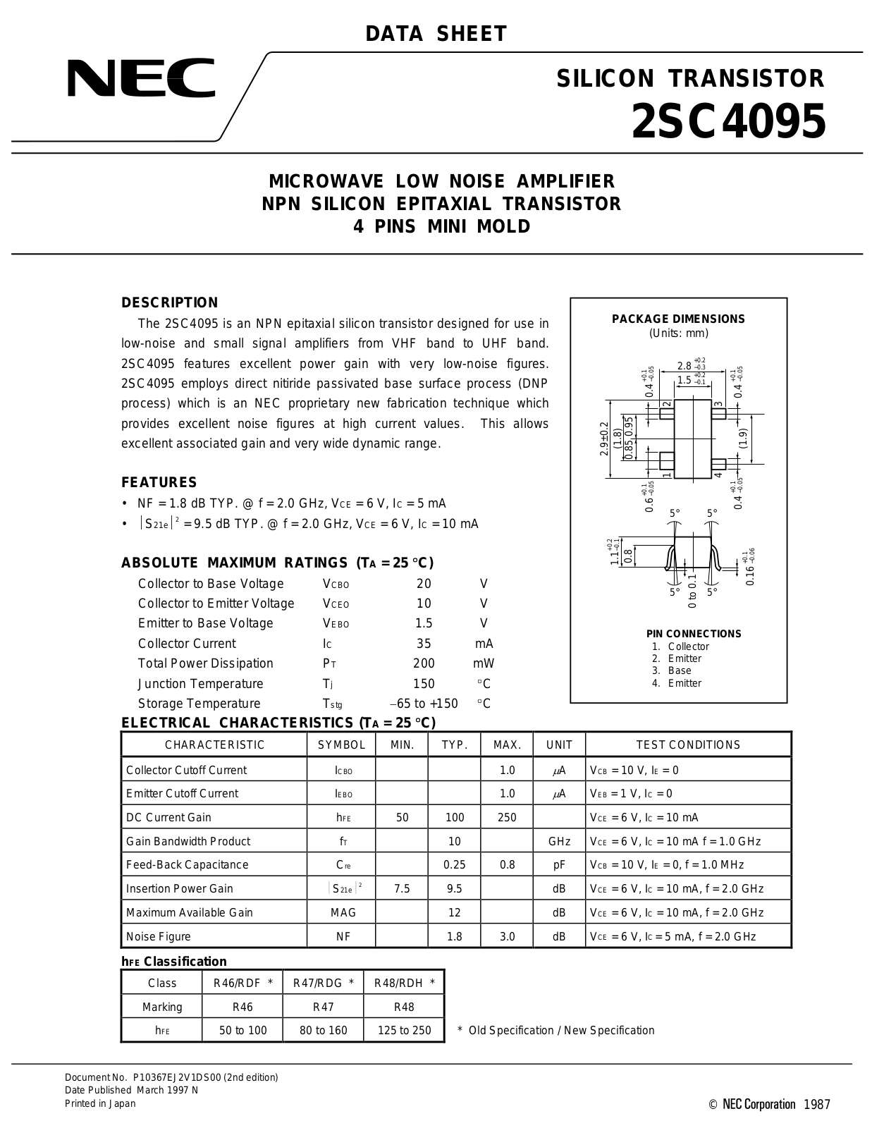 NEC 2sc4095 Datasets - ManualMachine.com