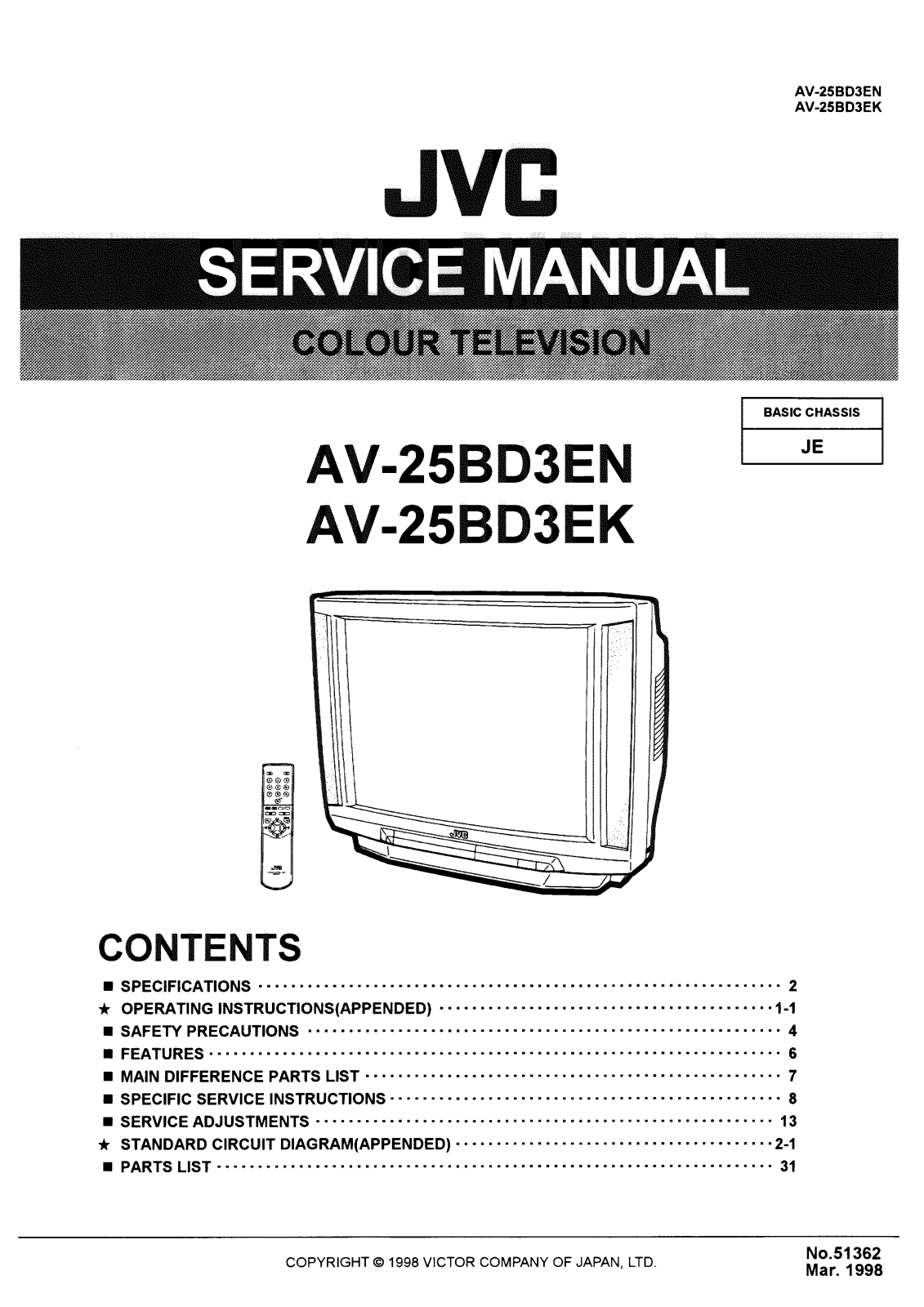 JVC AV25BD33EN-EK, AV-25BD3 Schematic