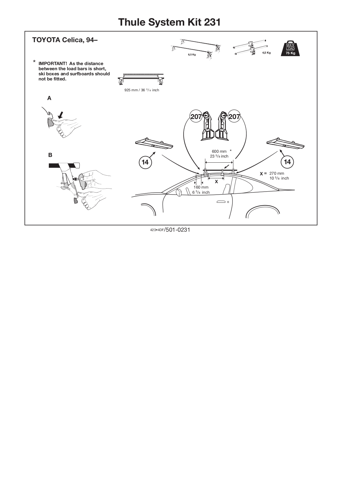 Thule 231 User Manual