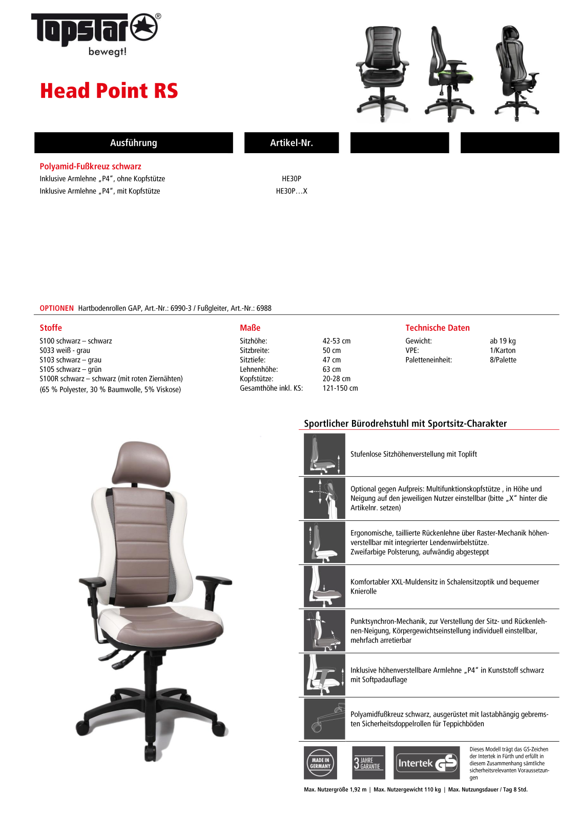 TOPSTAR Head Point RS User Manual