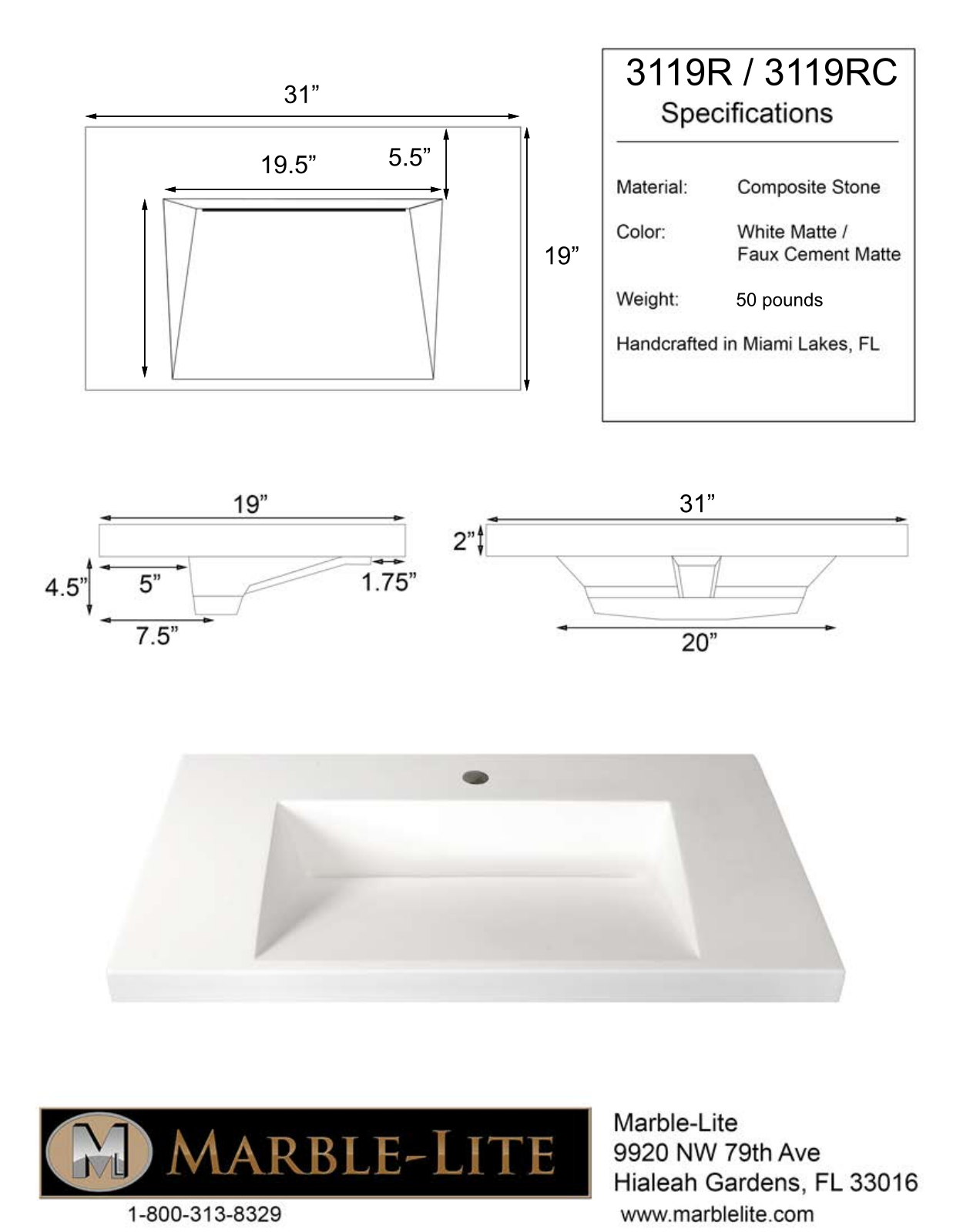 Marble-Lite MBLL1001 Specifications - ManualMachine.com