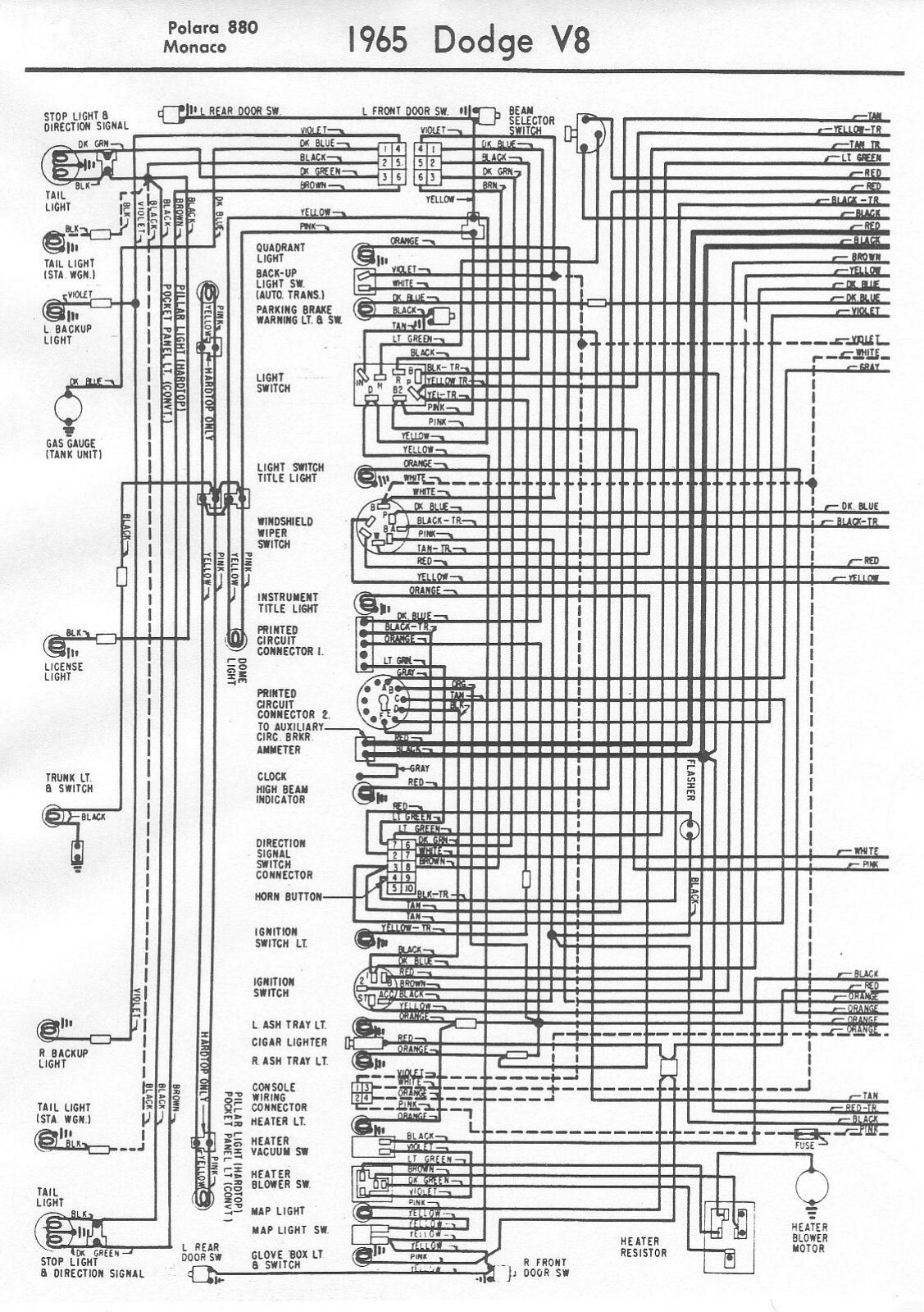 Dodge 1965   polara 880 schematic