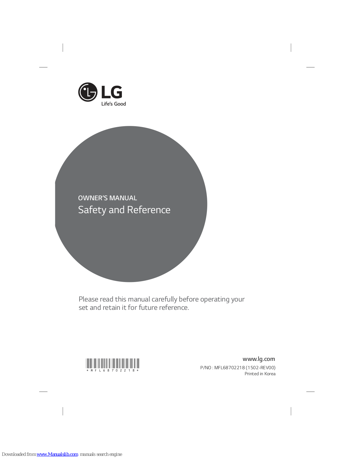 LG 55LF630V Series, 49LF630V Series, 32LF65 Series, 43LF63 Series, 40LF63 Series Owner's Manual