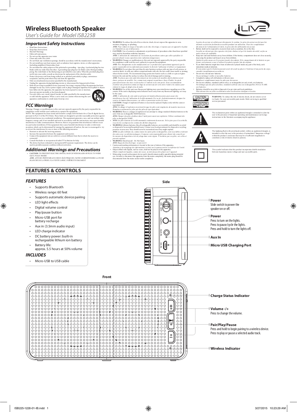 iLive ISB225B User Manual