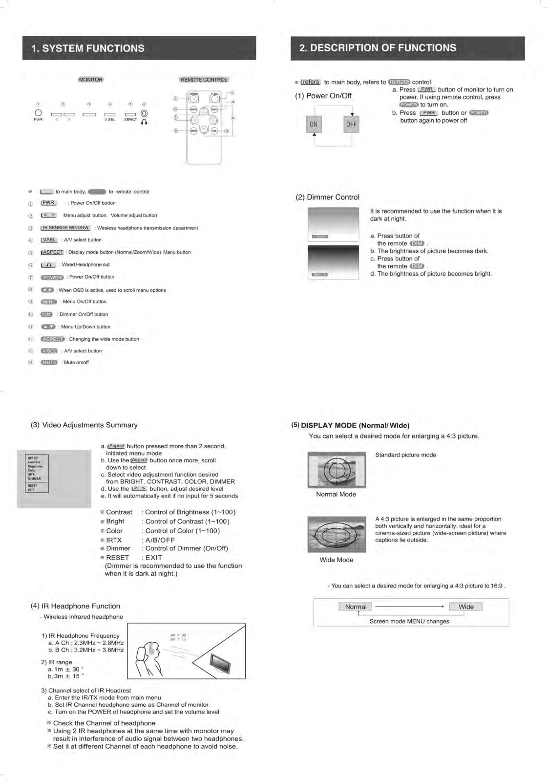 Power Acoustik PT-712IR Instruction Manual