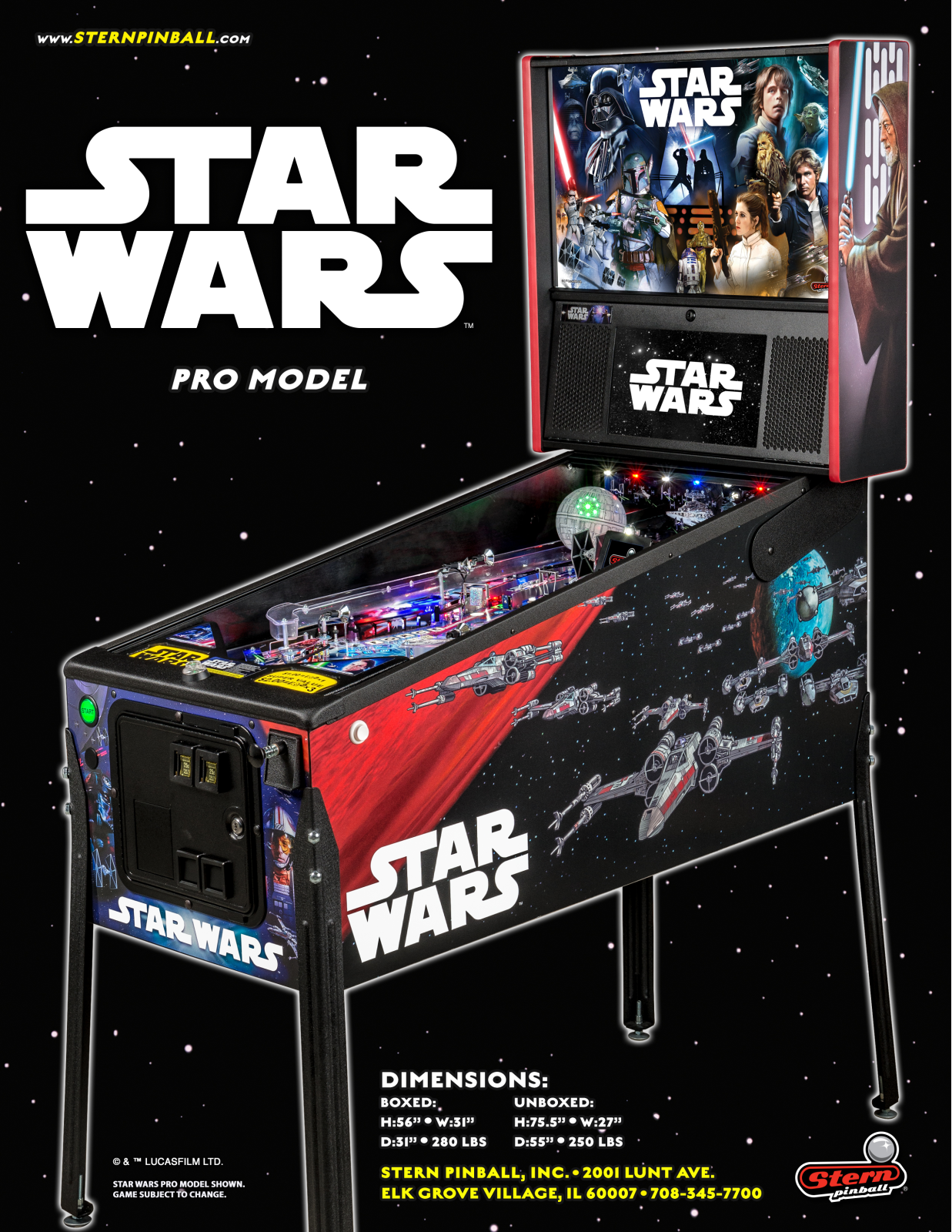 Stern Pinball STAR WARS PRO Brochure