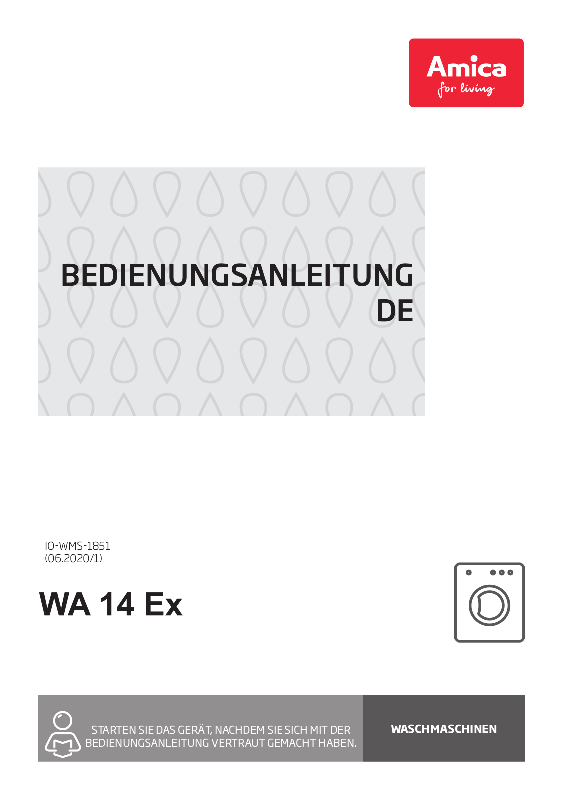 Amica WA 14 Ex operation manual