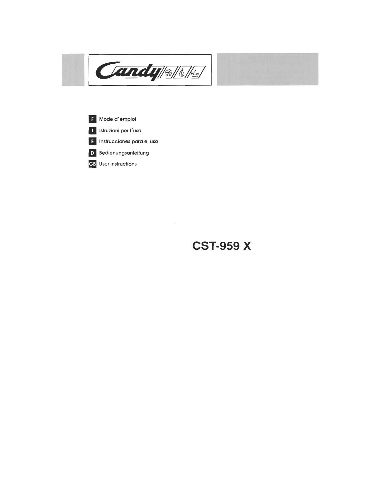 Candy CST-959 X User Manual