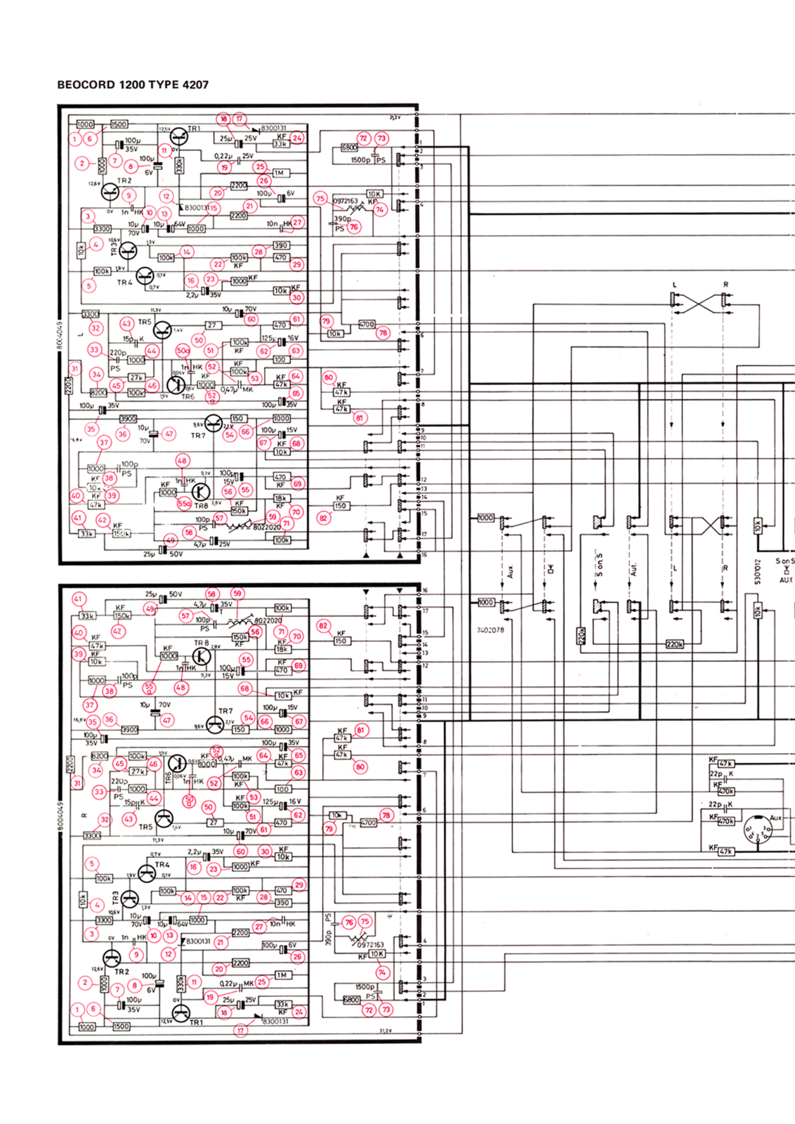 Bang and Olufsen Beocord 1200 R Schematic