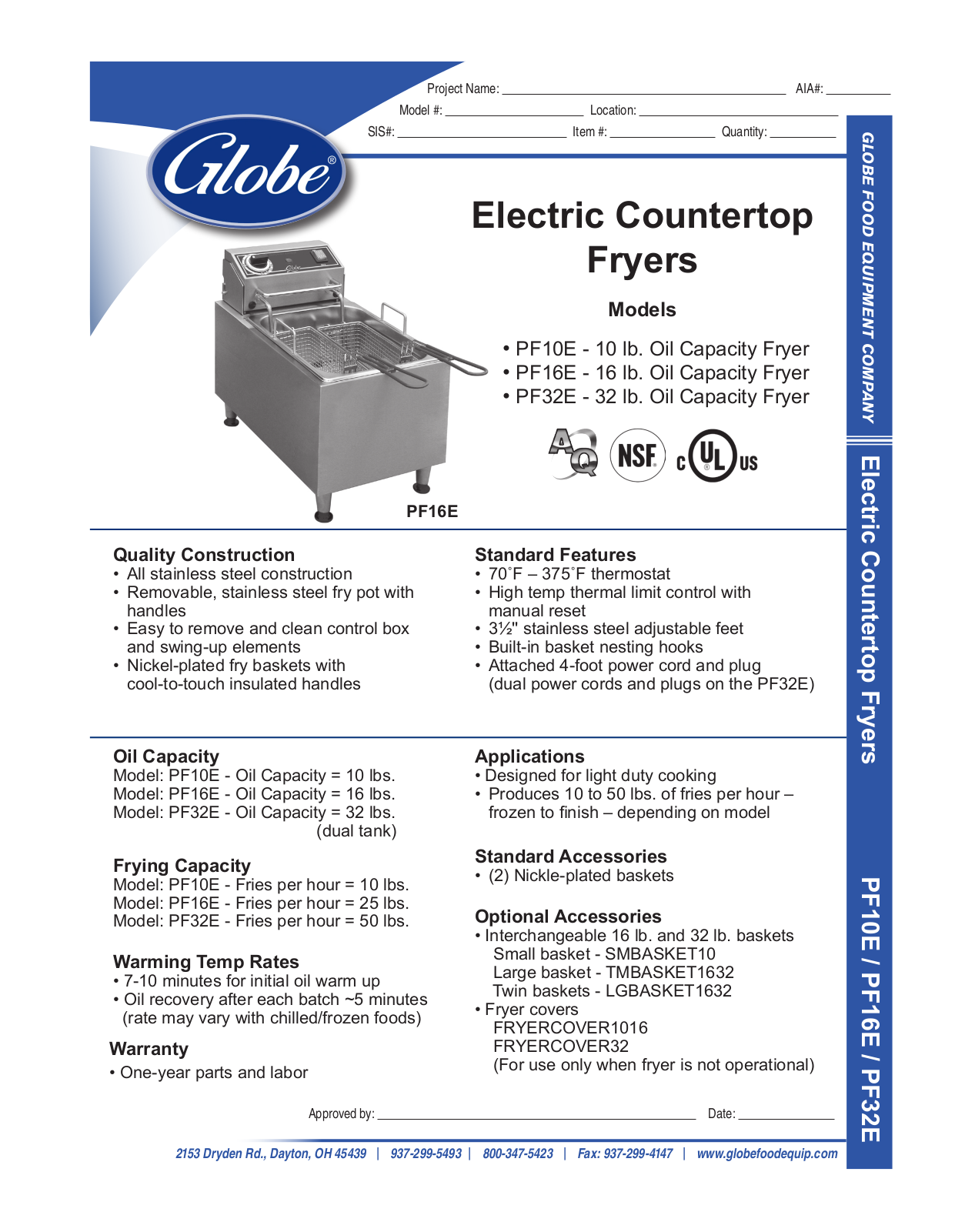 Globe PF10E User Manual