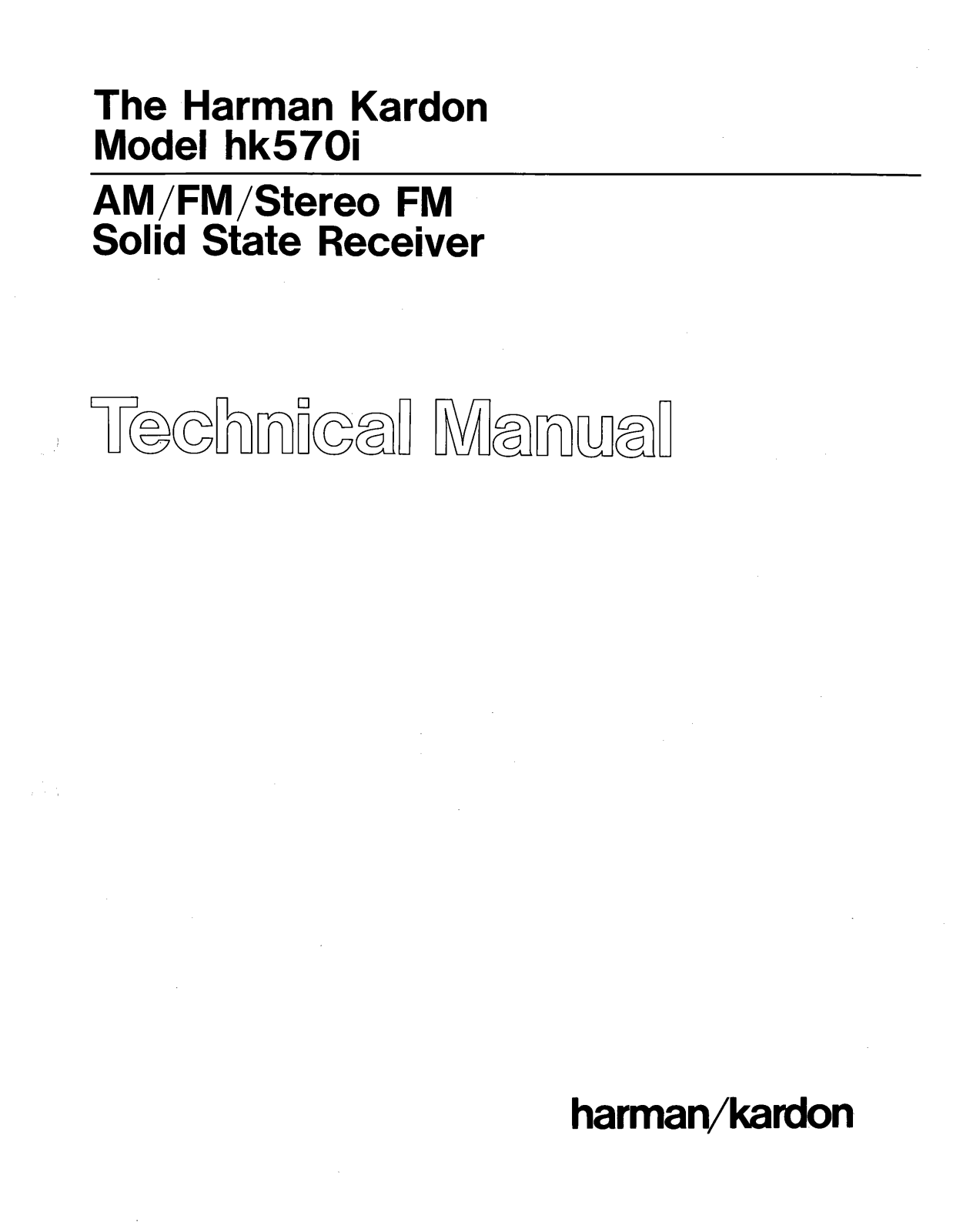 Harman Kardon HK-570-I Service manual