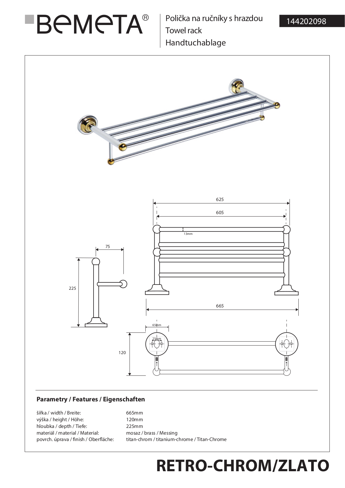 Bemeta RETRO - BRONZ 144202098 User guide - ManualMachine.com