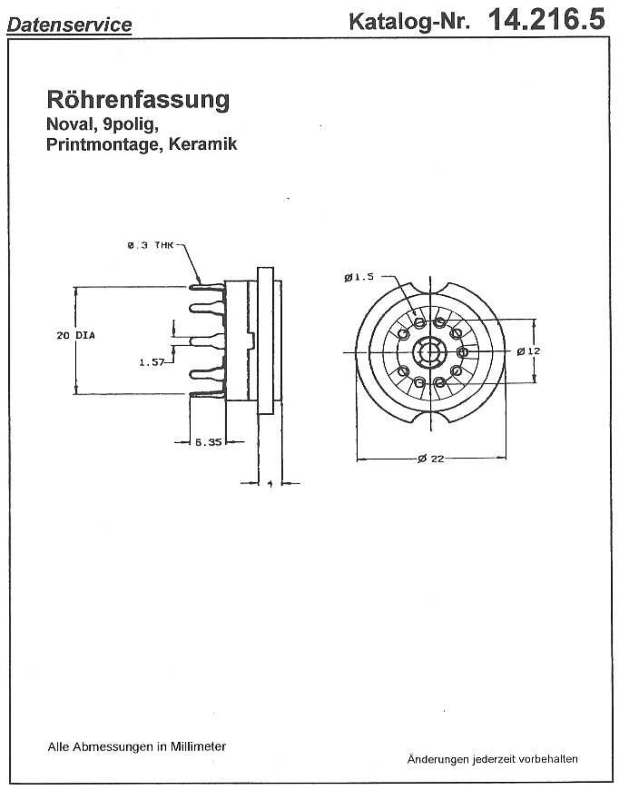 Datasheet TUBE S 9 PRKS Datasheet (FREI) - ManualMachine.com