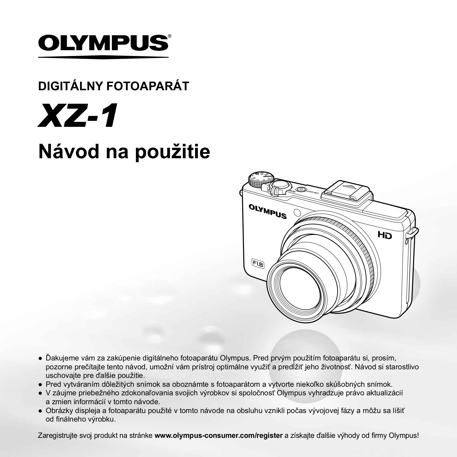 Olympus XZ-1 Instructions Manual