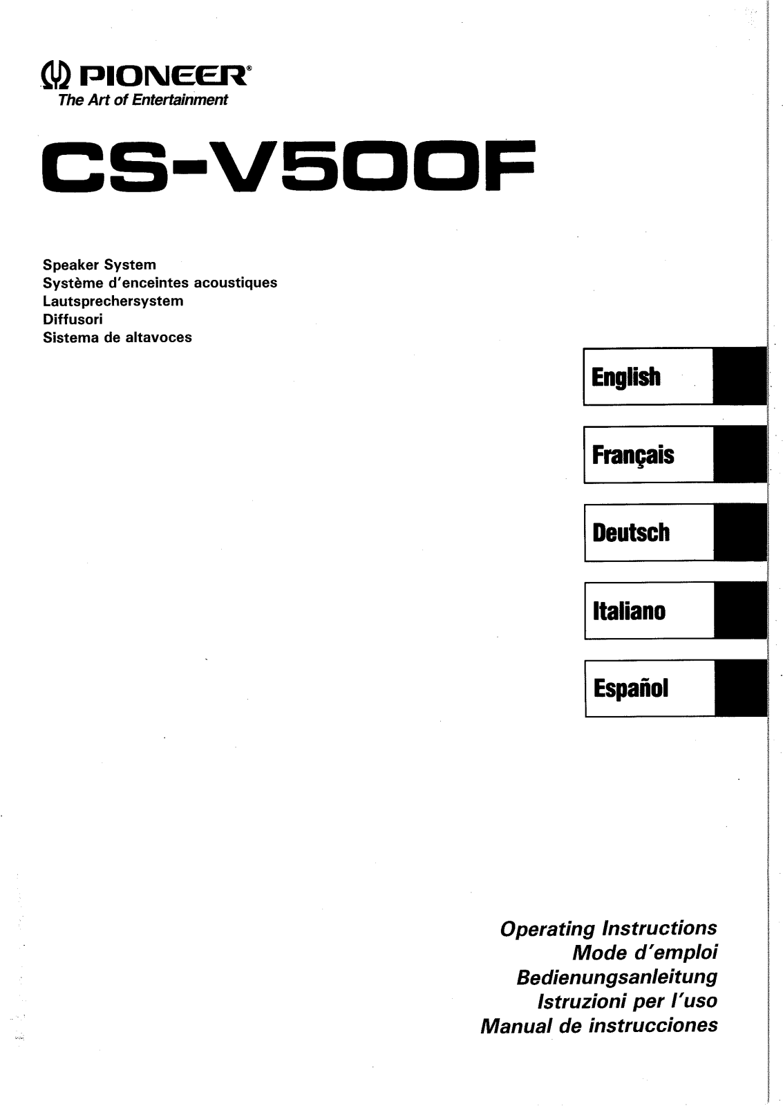 Pioneer CS-V500F User Manual