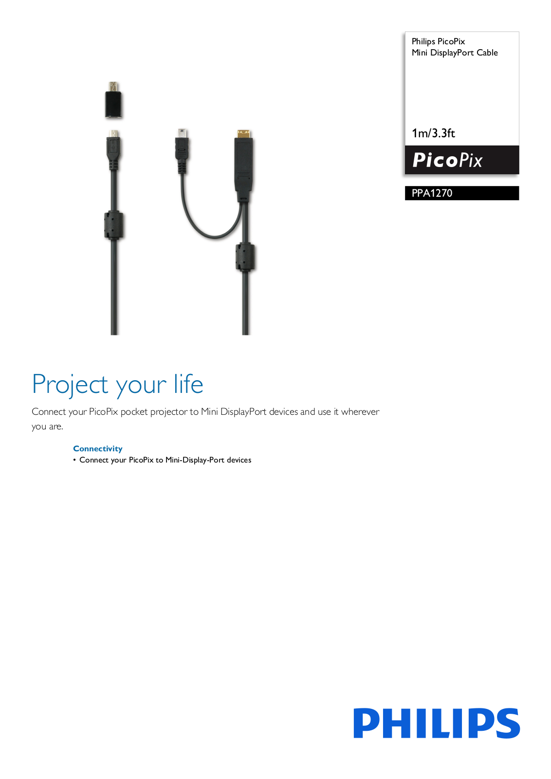 Philips PicoPix Câble Mini DisplayPort User Manual