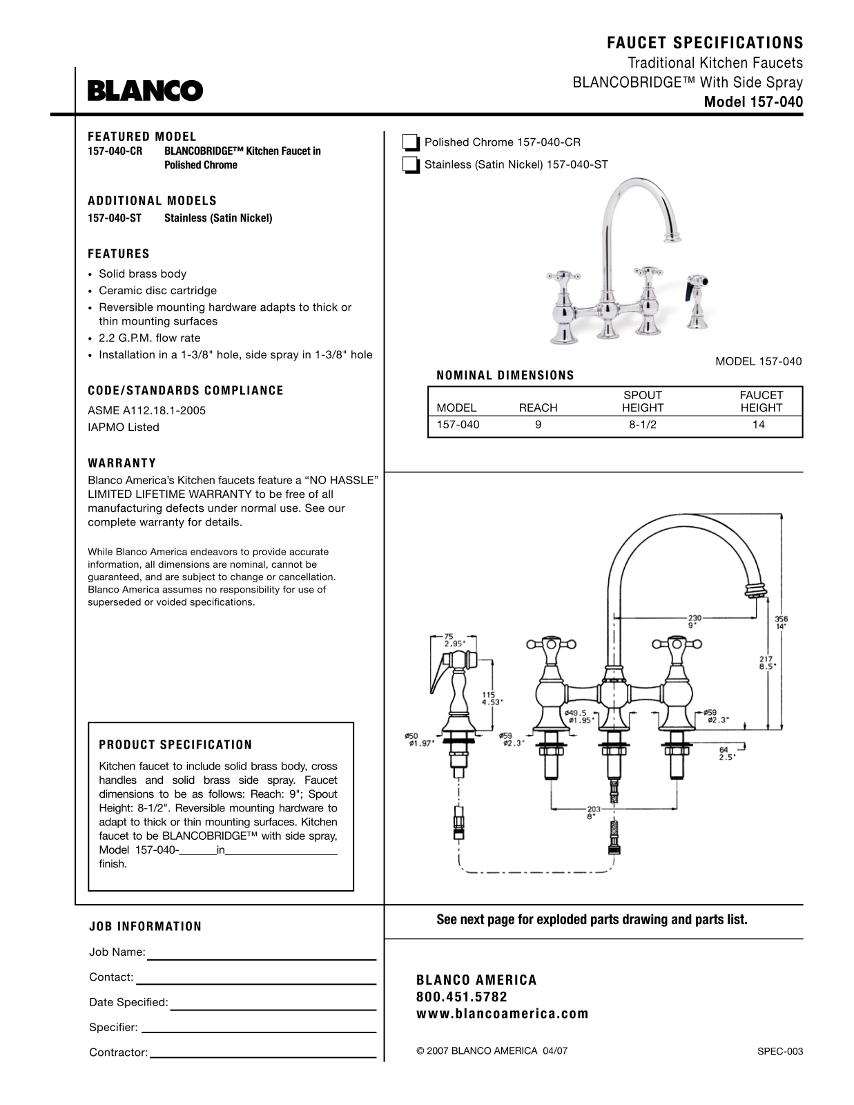 Blanco 157-040 User Manual - ManualMachine.com
