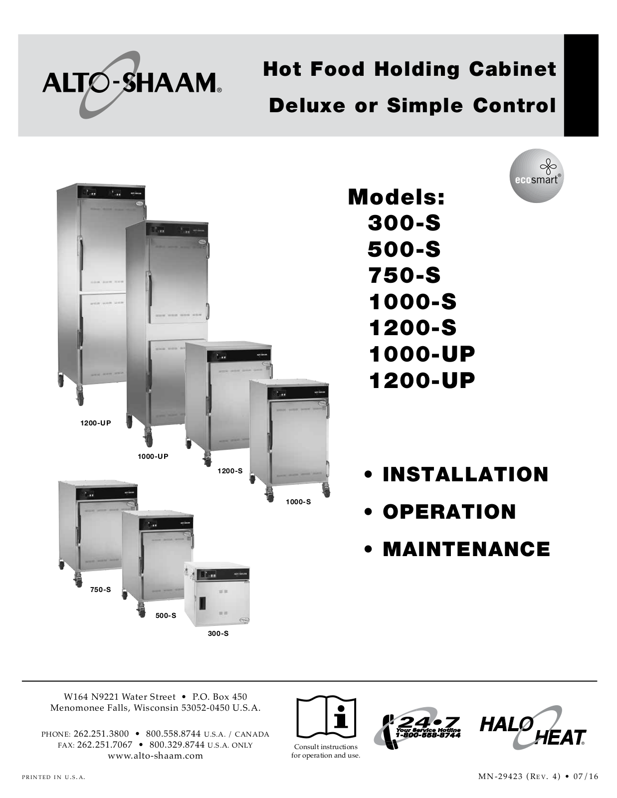 Alto Shaam 300-S User Manual