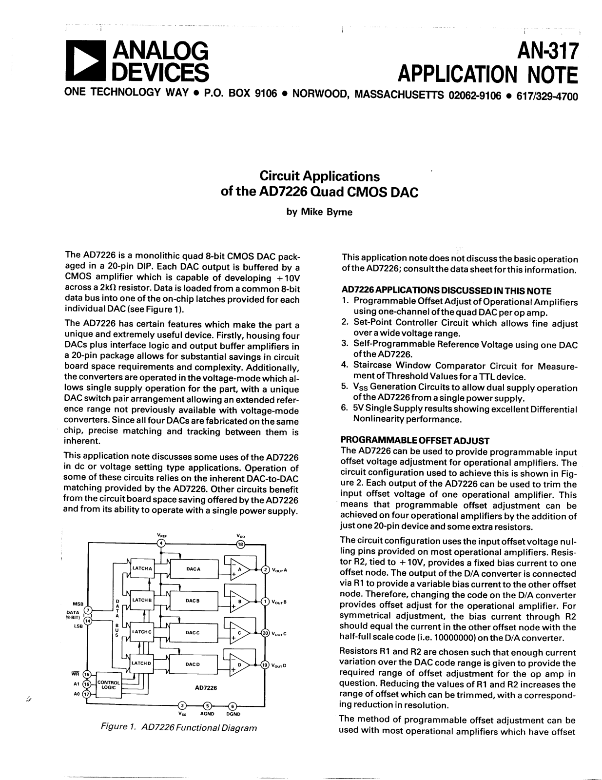 Analog Devices AN317 Application Notes