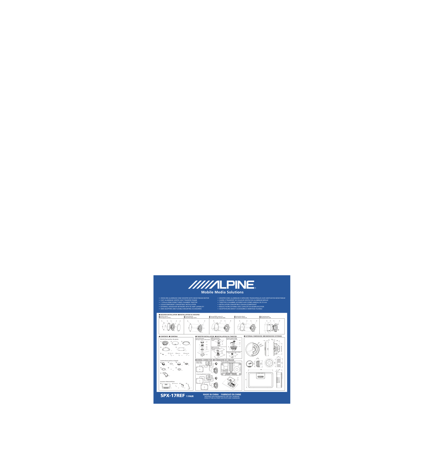 Alpine SPX-17REF DIMENSIONS