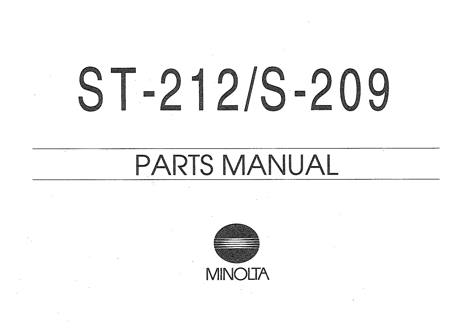 Minolta St212, st209 Service Manual