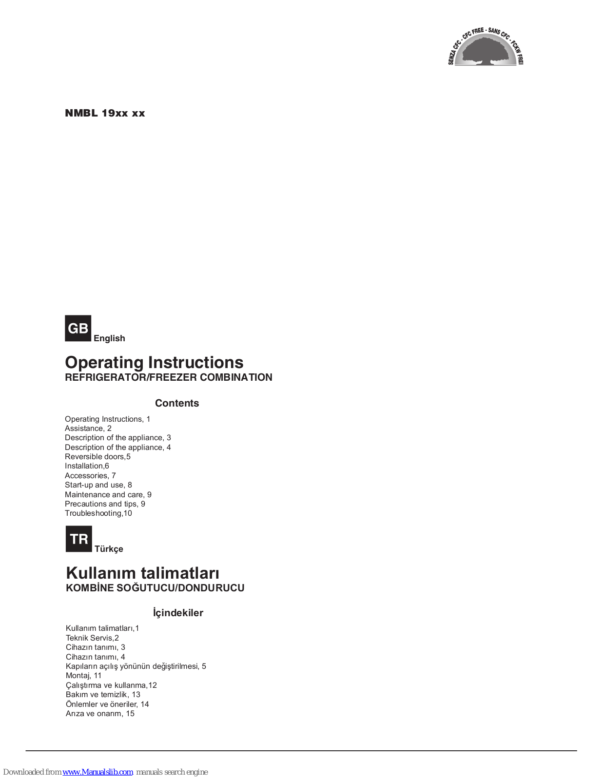 Hotpoint NMBL 19 Operating Instructions Manual