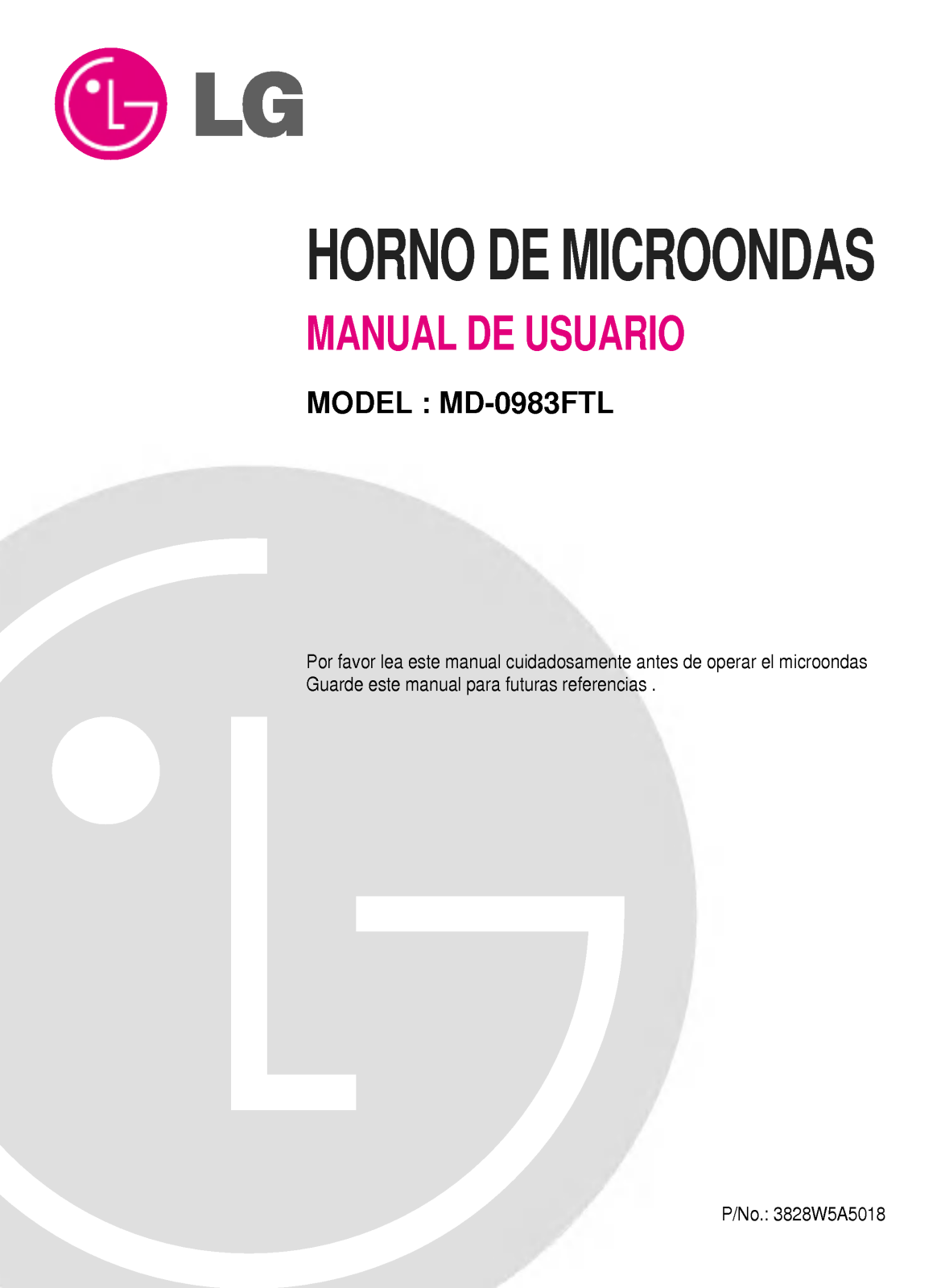 LG MD-0983FTL Owner's Manual