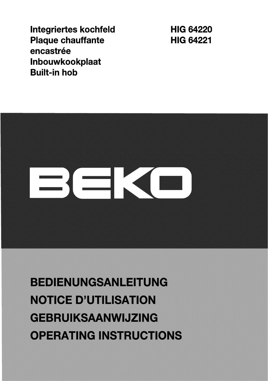 BEKO HIG64221X User Manual