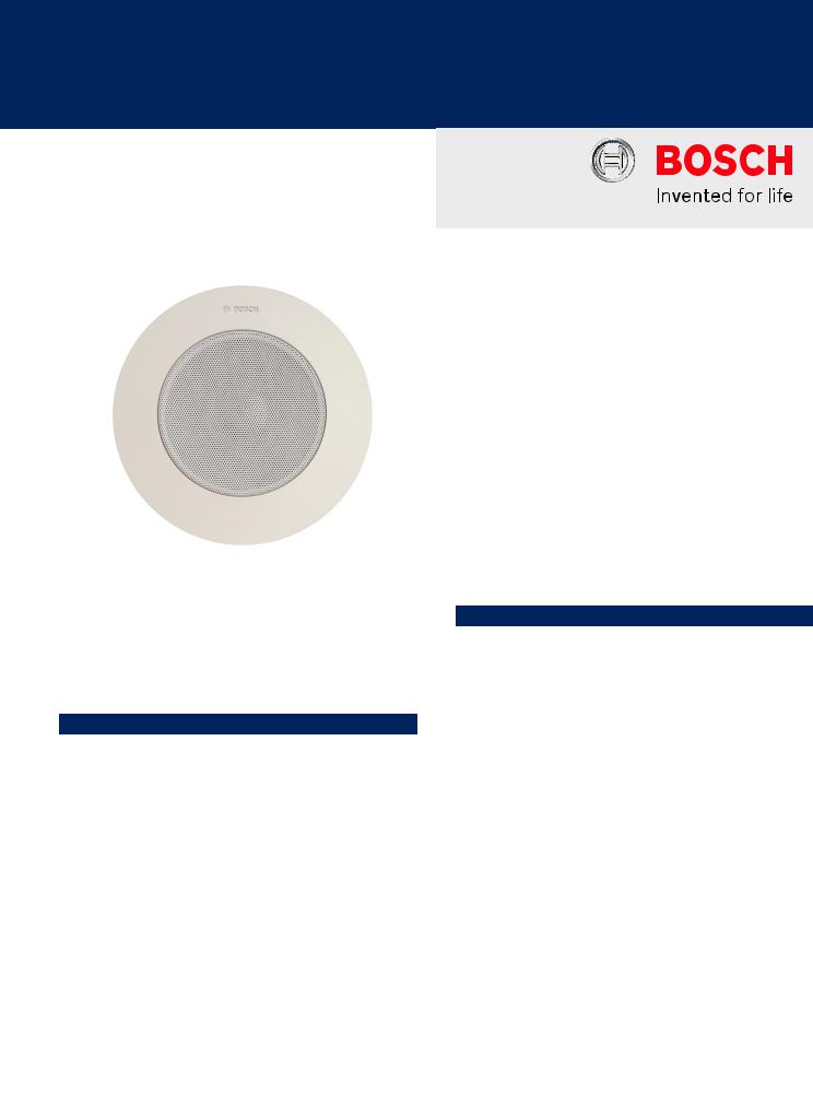 Bosch LBC3951-11-US Specsheet