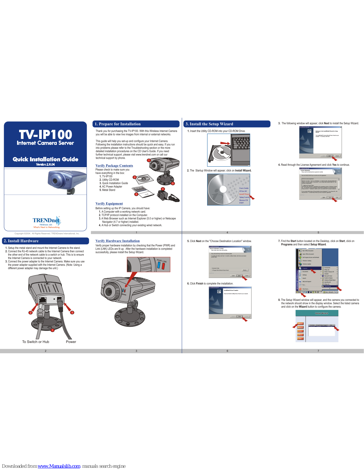 TRENDnet TV-IP100 - Network Camera Quick Installation Manual