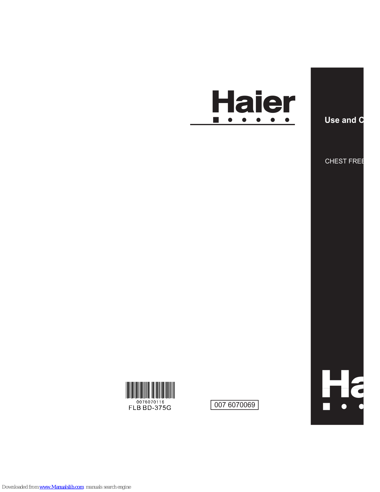 Haier BD-375G Use And Care Manual