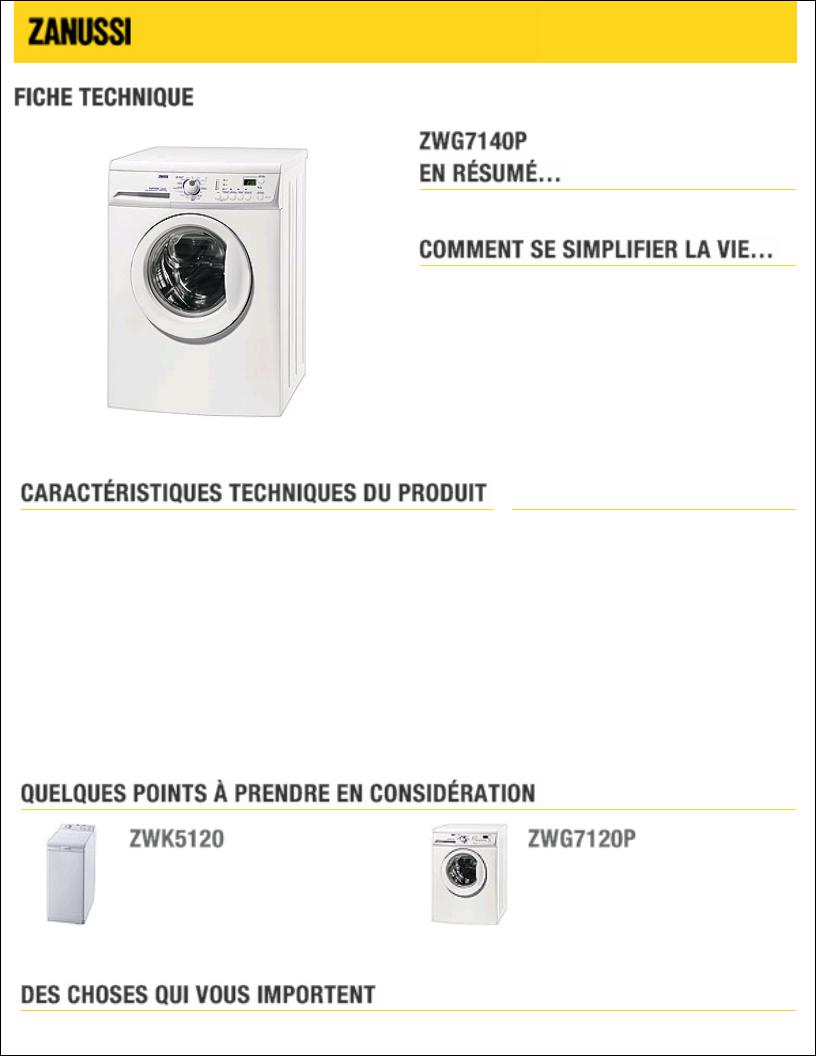 ZANUSSI ZWG7140P User Manual