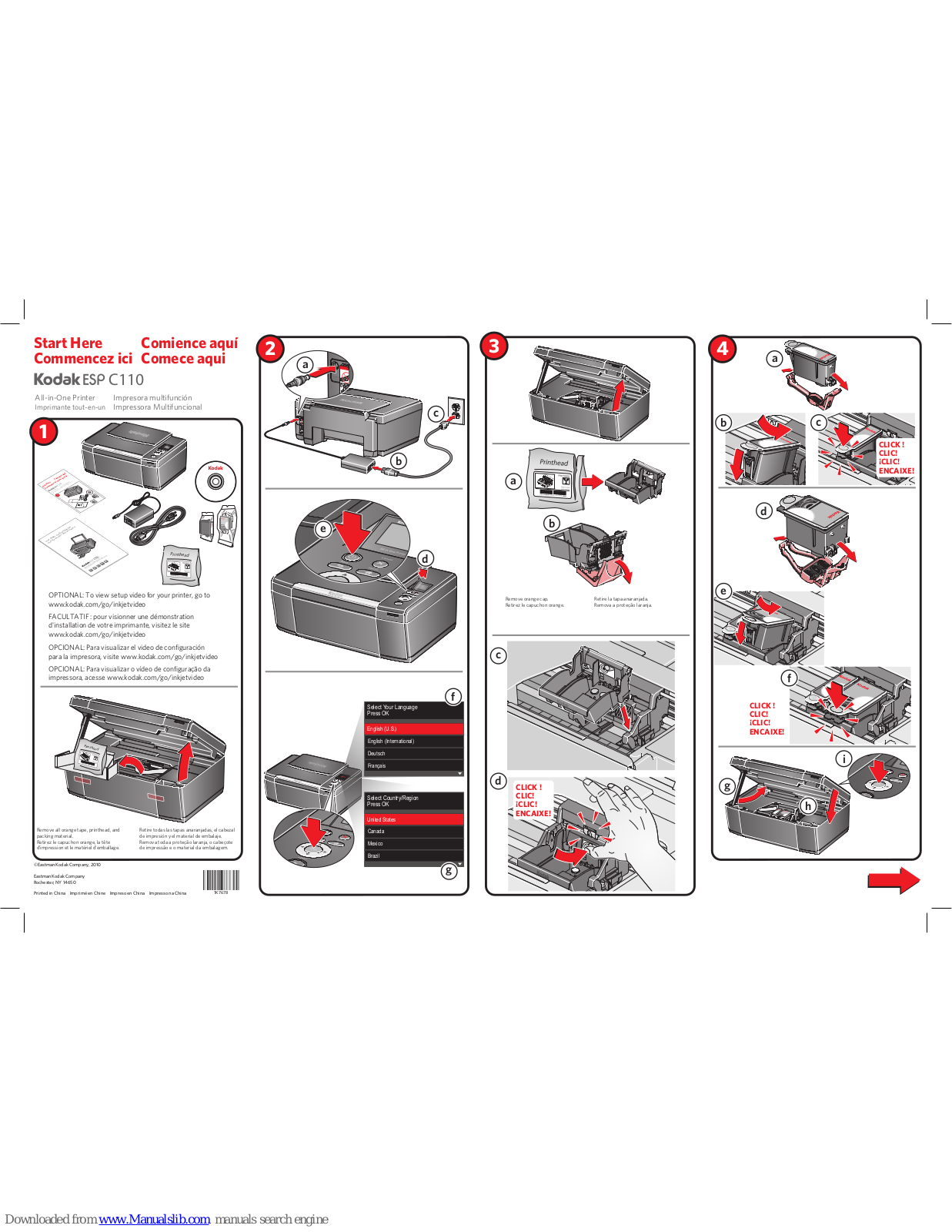 Kodak ESP C110 - ANNEXE 443, ESP C110 Quick Manual