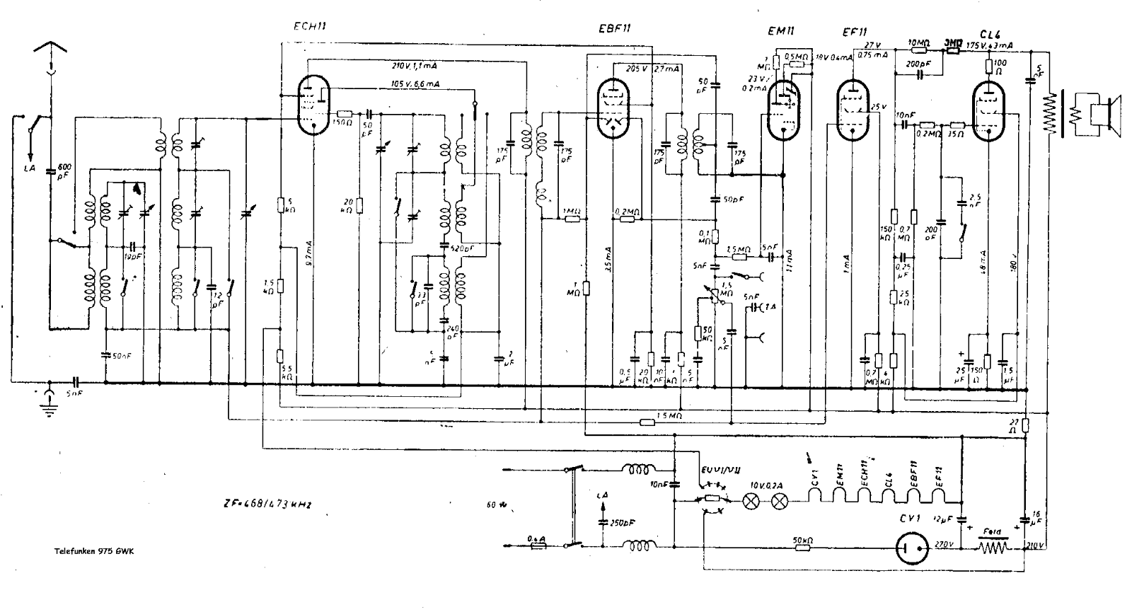 Telefunken 975-GWK Schematic