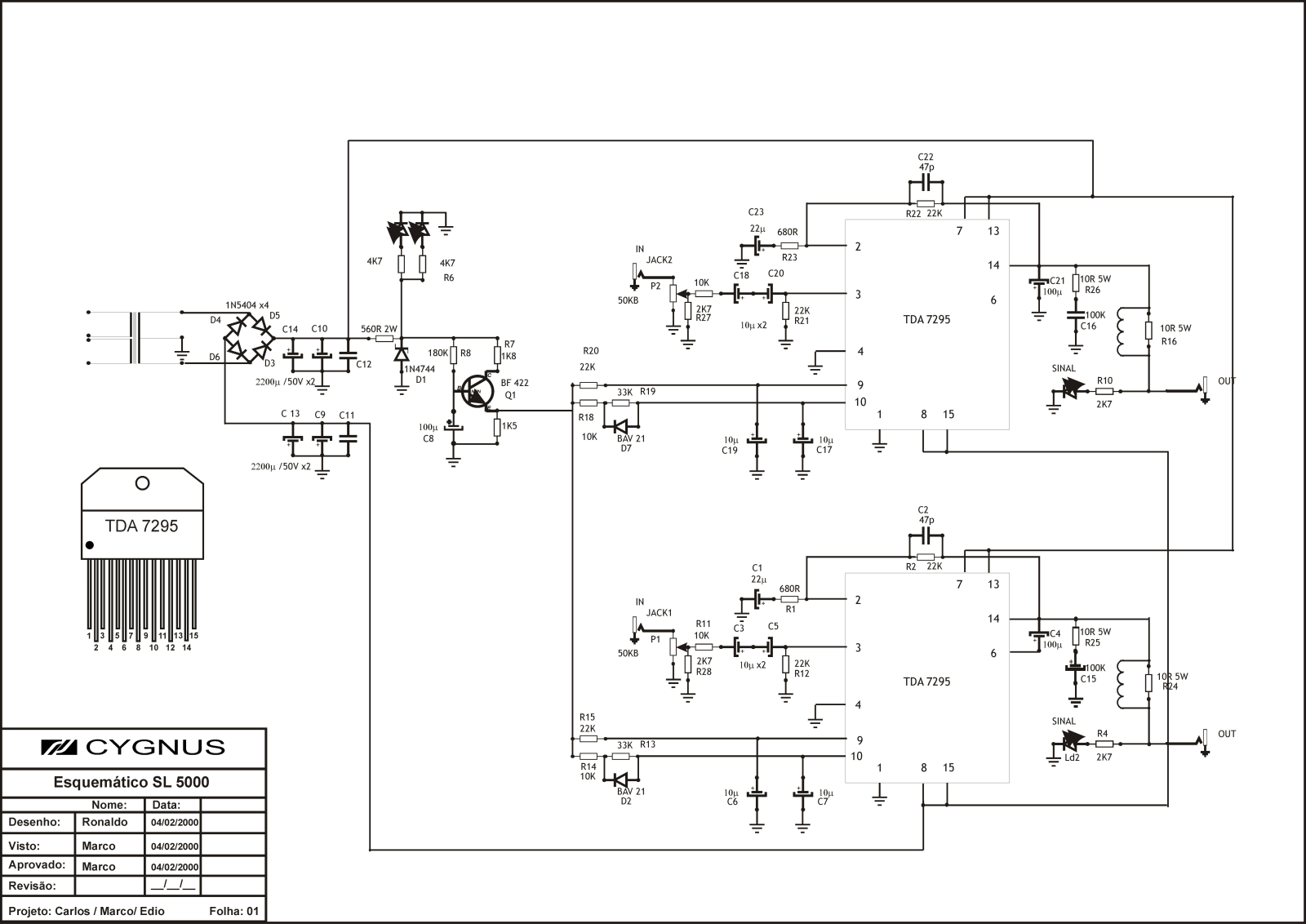 Cygnus SL5000 Schematic