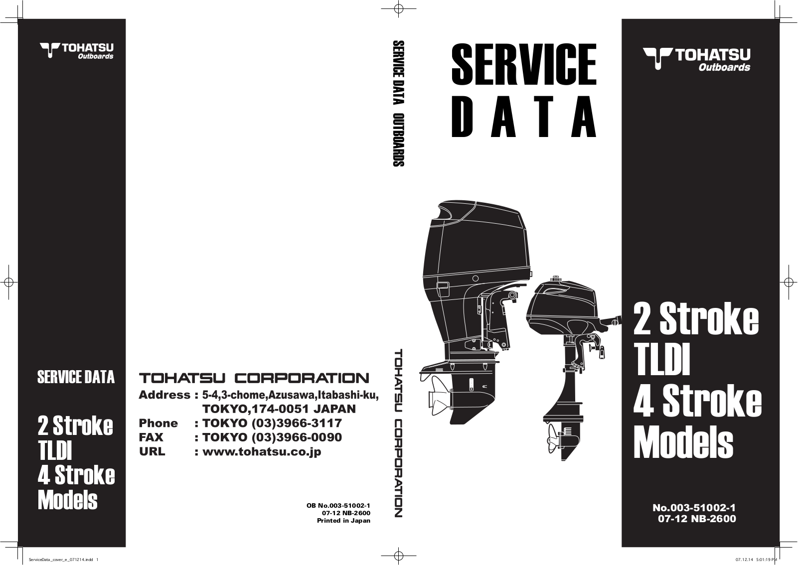 TOHATSU 2 Stroke 2.5A, 2 Stroke 2B, 2 Stroke 4C, 2 Stroke 5B, 2 Stroke 5BS Service Data