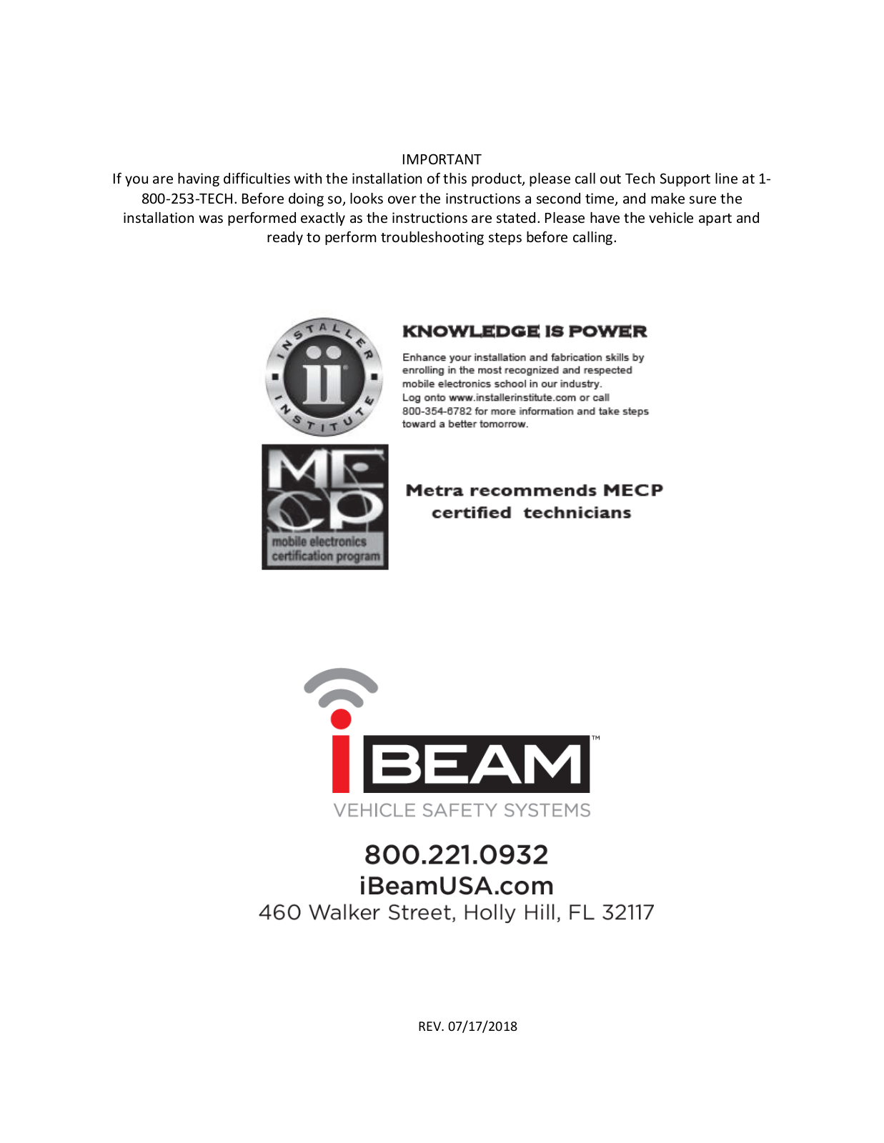 iBeam TE-FDEM Instruction Manual