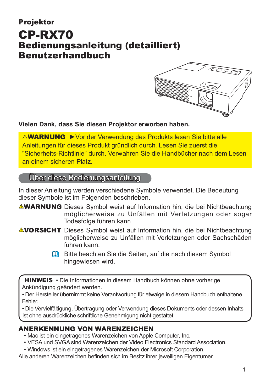 Hitachi CP-RX70WF User Manual