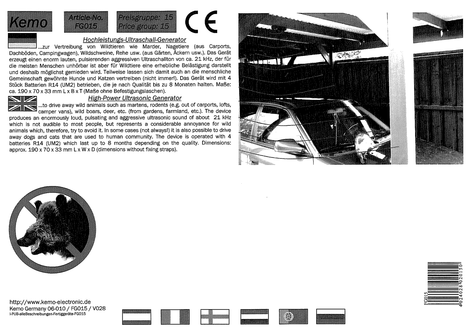 Kemo FG015 User guide