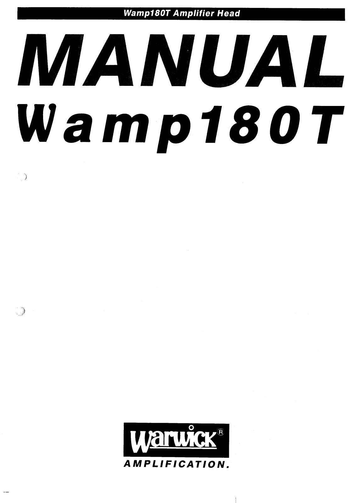 Warwick 180T User Manual