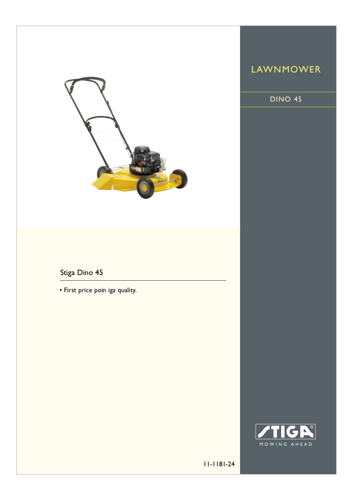 Stiga DINO 45 11-1181-24 User Manual