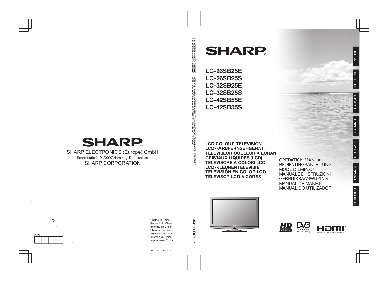 SHARP LC42SB55E User Manual